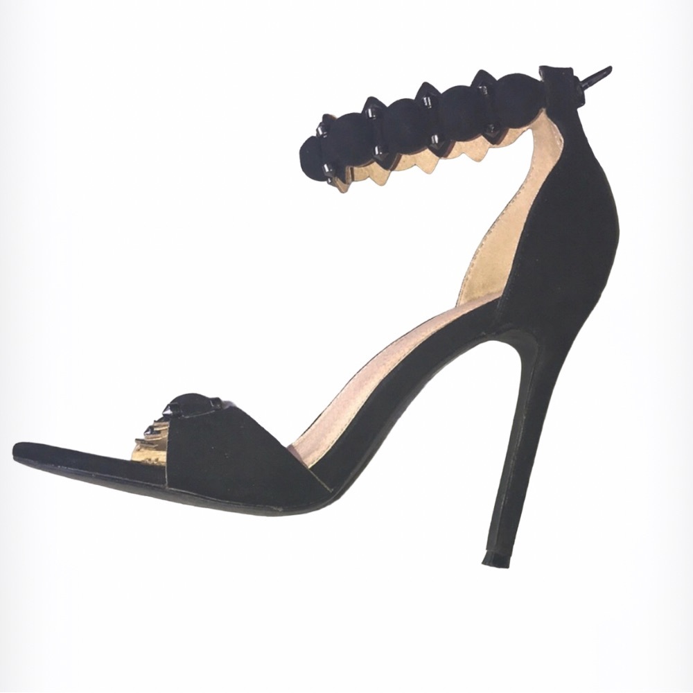 OLIVIA FERGUSON Black Ankle Strap Sandal Party Cocktail Heels